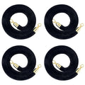 Velvet Stanchion Rope, 5 Feet Crowd Control Stanchion Ropes Safety Barrier with Gold Plated Hook for Carpet Events Movie Theaters Grand Openings Hotels Party(Black) (4)
