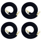 Velvet Stanchion Rope, 5 Feet Crowd Control Stanchion Ropes Safety Barrier with Gold Plated Hook for Carpet Events Movie Theaters Grand Openings Hotels Party(Black) (4)