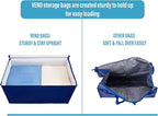 VENO 6 Pack Moving Bags and Large Christmas Decoration Storage Bins with lids. Alternative to Moving Boxes, Packing Supplies for College. Heavy Duty Totes (Blue, 6 Pack)