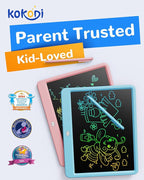 KOKODI LCD Writing Tablet, 12 Inch Colorful Toddler Doodle Board Drawing Tablet, Erasable Reusable Electronic Drawing Pads, Educational and Learning Toy for 3-6 Years Old Boy and Girls(Blue)