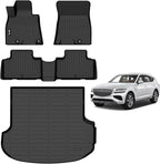 AIPOIL® Floor Mats & Cargo Liner Set for 2021-2026 Genesis GV80 (Only fit 5 Seats) All Weather Protection TPE Anti-Slip Automotive Full Set Custom Car Mats Accessories - Black