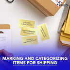 Perco Metallic Gold 3x5 Inch Perforated Sticker Labels — 150 Stickers Per Roll — with Permanent Adhesive for Product Labeling, Gift Boxes, Event Signage, Decorative Packaging & More — Made in USA