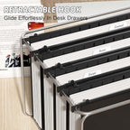 Extra Capacity Plastic Hanging File Folder Letter Size,12 Pack Reinforced Hang Folders with Heavy Duty 2 Inch Expansion,Durable Hanging Organizer Designed for Bulky Files(Black)