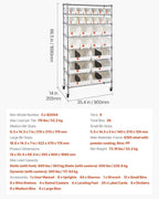 VEVOR 8-Tier Rolling Bin Storage Rack, 26 Organizer Bins, Bin Rack Storage Steel Wire Shelving System with Wheels, Mobile Tool Organizer for Garage, Warehouse, Office, Restaurant, Classroom, Kitchen