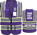 AYKRM Custom Logo Personalised Printed High Visibility Reflective 2 two tone work construction Safety Vest