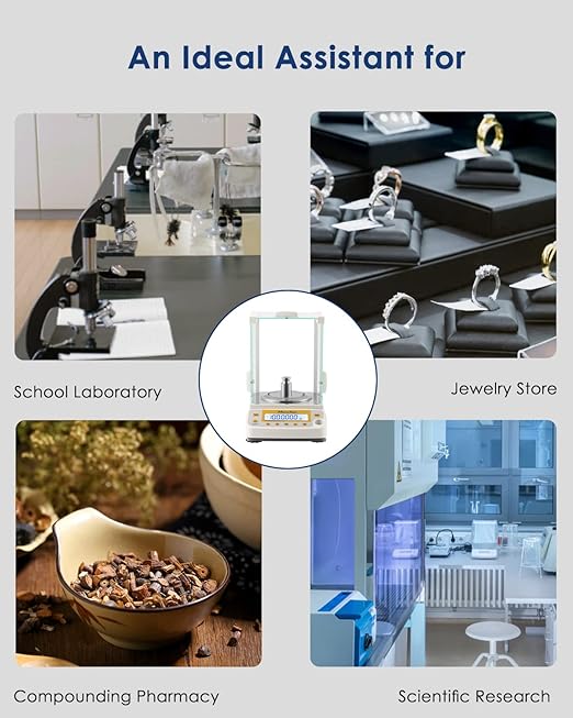 Hanchen Electronic Analytical Balance, 0.1mg 220g Precise Digital Scale for Lab Pharmacy Chemical Plant Jewelry Store 220g/0.0001g