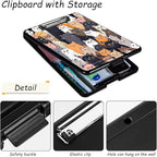 Clipboard with Storage, High Capacity Plastic Storage Clipboard with Low Profile Clip for Women Teachers Work, School & Office Supplies, Cute Pattern Decorative Clipboards, Cat