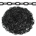82FT Black Plastic Chain Barrier - 1.5 Inch Link Weatherproof Safety Chain for Crowd Control, Parking Lot, Queue Line, Driveway & Halloween Decor