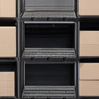 Gracious Living Light Duty Storage Shelves, Knect-A-Shelf 4-Shelf Ventilated Shelving Rack Organizer for Home, Garage, Basement & Laundry, Black