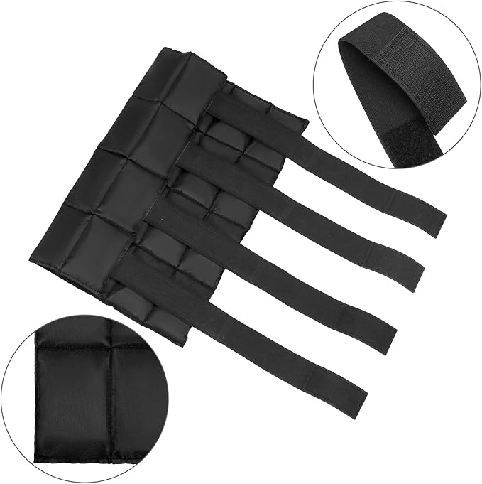 QWORK Horse Ice Leg Wraps - Reusable Gel Ice Pack Therapy Set of 2 - for Horses Injuries, Swelling, Arthritis, Black