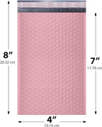 Light Pink Small Bubble Mailers 4x8 Inch #000 | Thick Padded Poly Bubble Mailer Envelopes | 500 Pack Bulk | Trading Card Sports Card Shipping