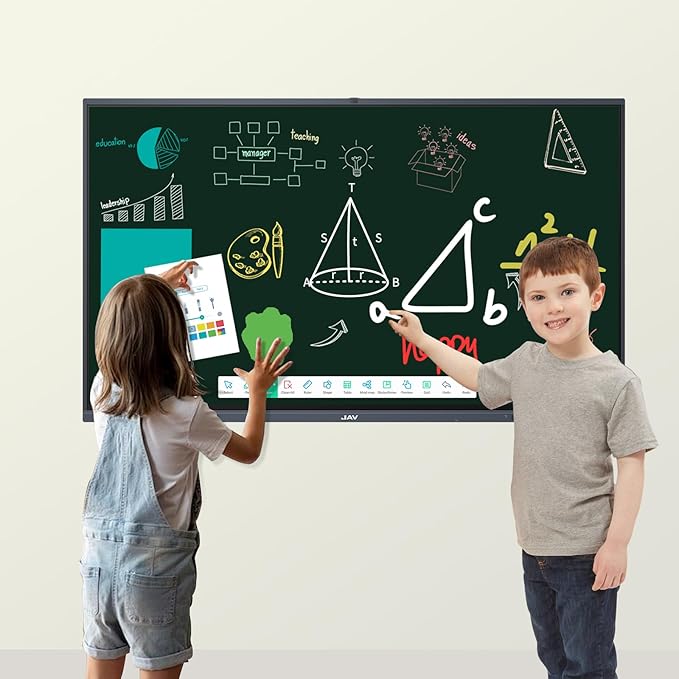 JAV Smart Board, 86'' 4K UHD Interactive Whiteboard, All in One Smartboard for Office, Digital Smart Whiteboard Built in Dual System and 13MP Camera for Classroom (Board Only)