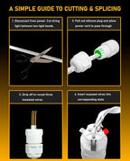 3-Pin Wire Connector Pair (2-Pack) for Govee Permanent Outdoor Lights Pro H706A H706B H706C & Dots String Lights H703A H703B, IP68 Waterproof Splice Kit for Govee Cuttable Lights, Male & Female Set