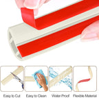 MYFAMIREA 3.3FT Floor Cord Cover for Wire Self Adhesive Cable Cavity Management PVC Extension Cord Hider Power Floor Wire Protector Prevent Cable Trips for Office Home Outdoor (Beige Wood, 1.18'')