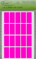 Royal Green Neon Pink Rectangular Multicolored Stickers (40mm x 19mm) 1.57 inch x 0.75-1000 Pack