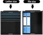Huolewa Decorative Collapsible File Storage Organizer Boxes with Lids, Hanging Filing & Storage Boxes for Office/Decor/Home, Filing System for File and Folders Storag - (Black & White Lattice)
