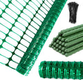 Plastic Fencing Temporary Fence,Snow Fence 4x100 with Stakes,Garden Fencings Plastic with Poles,Reusable Safety Fence,Construction Fence,Garden Fencing Roll for Pool,Lawn,Deer