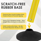 6 Pack Stanchions with Retractable Belts - Heavy Duty Crowd Control Barriers with Weighted Rubber Base, Retractable Belt Stanchions for Queue Line, Events, Public Safety(Yellow，6 Pack）