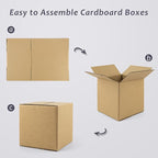 Frametory 7x7x7 Pack of 28 Corrugated Cardboard Packing Shipping Mailing Moving Carton Boxes, Brown