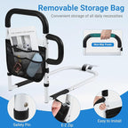 Klvied Bed Rails for Elderly Adults Safety, Adjustable Bed Side Rails with Side Handle, Bed Cane with Motion Light and Storage Bag, Fit King, Queen, Full, Twin,Medium