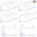 30 Pieces Wire Shelf Label Holder Plastic Basket Label Holders Clips Rack Display Price Tag Ticket Sign with Easy Button Design Lock Closure for Home Basket Market Freezer Inventory Area Closet