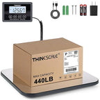 THINKSCALE Shipping Scale, 440lb/1oz Digital Postal Postage Scale for Small Business, Large Backlit LCD with Hold/Tare, Scale for Packages, Luggage, Home Use, USB Power & Battery