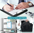 4 Pieces Clipboard with Storage Plastic Storage Clipboard Nursing Foldable Clip Board with Low Profile Clip for Student Teacher Nurse Employee, 9. 5 x 13. 5 Inch (Black, Blue, Green, Rose Red)