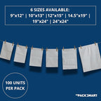 White Plastic Poly Mailers 24"x24" | Shipping Bags for Clothing, Books, and Accessories | Durable Shipping Envelopes, Waterproof, Tear-Proof with Strong Self-sealing Adhesive | 100-Pack