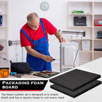 Frienda 16 Pcs Polyethylene Foam Sheet, 12 x 12 x 0.5 Inch Cuttable Packing Foam Pad Cushioning for Tool Box, Cases Craft Shipping Moving and Storage (Black)