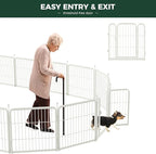 FXW Rollick Unleashed Dog Playpen for Indoor, Yard, RV Camping, 24 inch 48 Panels for Small and Puppy Dogs, White│Patented