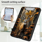 Clipboard with Storage,Office Supplies Nursing Clipboards Folder with Pen Holder Plastic Foldable Clip Board with Storage for Nurse Teacher,Camouflage Forest Deer