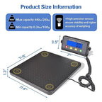 Surmountway Industrial Shipping Scale with Anti-Slip Aluminium Platform, 11.8" x 11.8" Black Portable Digital Postal Scale 440lbs for Shipping Packages Luggages with Tare/Count/Auto-Off Functions