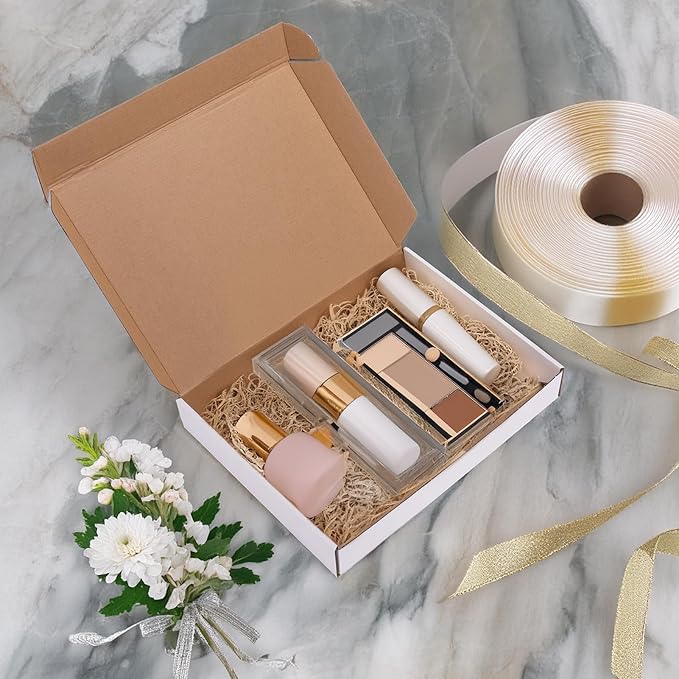 HORLIMER 13x10x2 Shipping Boxes Set of 30, White Corrugated Cardboard Mailer Box for Packing Small Business