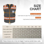 TCCFCCT High Visibility Vest 5 Pockets Mesh Reflective Safety Vest with Zipper, Hi Vis Construction Work Vest for Men Women, with Fluorescent Orange Edge, Durable to Use, Meets ANSI/ISEA, DW-Grey, M