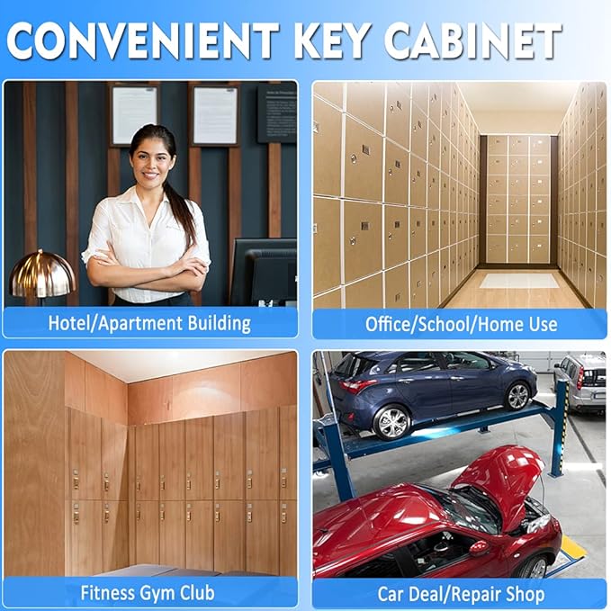 UMEKEN Metal Valet Key Cabinet - 100 Position Car Key Lock Box with Key Tags, Vehicle Organizer Safe Storage Locker, Black, 14.96" x 3.15" x 21.65"