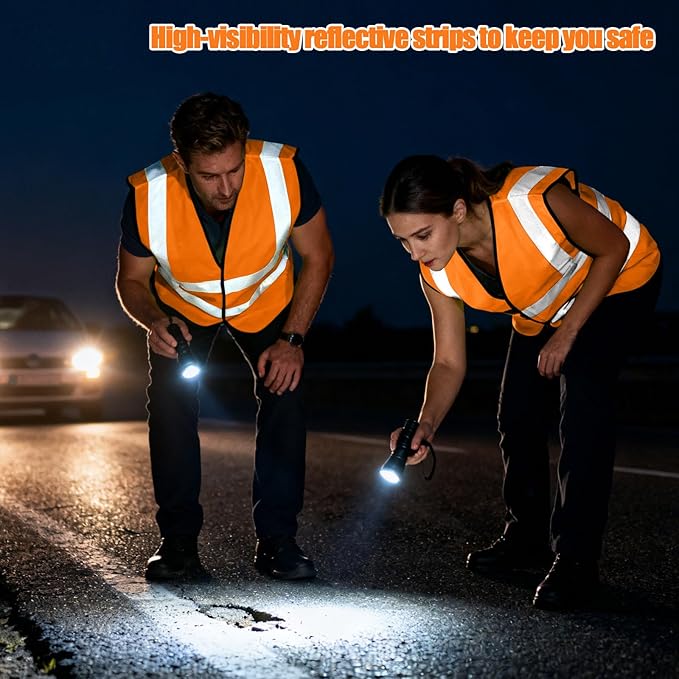 BeautyWill Custom Safety Vest Customized Logo Class 2 High Visibility Reflective Vest with Pockets Construction workwear