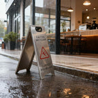 4 Pack Stainless Steel Wet Floor Sign, 24 Inch Caution Wet Floor Sign Portable Foldable Bilingual Safety Warning for Hotel Market Restroom Restaurant Office (Silver)