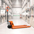 Tory Carrier Manual Pallet Jack Truck, Standard Duty Pallet Trucks 5500 Lbs Capacity 48" Length x 27" Width Fork, Orange