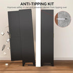 COFaR 67" Modern Pantry Cabinet, Black Storage Cabinet with Magnetic Door & 4 Adjustable Shelves, Slim Freestanding Cupboard for Office, Kitchen, Bathroom