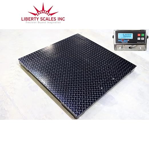 Heavy Duty Industrial 48" x 48" Floor Scale Accurate Digital Pallet Scales for Warehouse or Shipping Weighing (10,000 lbs x 1 lb)
