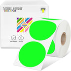 2 inch Dot Stickers Labels Circle Garage Sale Sticker 750Pcs Round Thermal Printer Stickers Printable Writable Price Labels for Yard Sale, Fluorescent Green