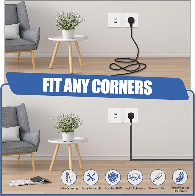 Floor Cable Cover, Low Profile Cable Hider for Wires, Self Adhesive Cord Hider for Wall, Cord Covers Wall Mounted Tv, for Offices, Gym, Exhibitions(Black, 10 Feet)