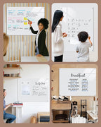Mifuro Magnetic Glass Whiteboard，48"x36" Wall Mounted Frameless Dry Erase Board for Office, Home & School Ultra White