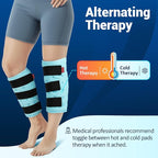 Comfytemp Extra Large Calf Shin Splint Ice Packs for Injury Reusable Gel, FSA Eligible HSA, Knee Cold Pack, Hot Cold Compress Sleeve for Swelling, Tendonitis, Elbow, Leg, After Surgery Gift, 2 Pcs