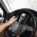 Car Registration and Insurance Holder, Leather Car Glove Box Organizer, Cool Car Accessories for ID, Driver's License Cards & Essential Document,Business Cards,Men&WomenRock Skeleton