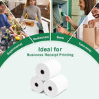 Phenol-Free 3 1/8 x 230 Thermal Paper Receipt Rolls, Thermal Printer Paper 50 Rolls, Pony Packaging BPA Free for Clover POS Cash Register Printers