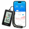 GoveeLife Outdoor Indoor Thermometer Hygrometer IP65 Waterproof, LCD Digital Display, 197ft Buletooth Range, Notification Alerts, 2 Years Data Storage Export, for Camping, Room, Patio, Greenhouse
