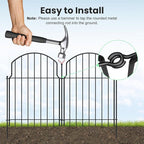 25Pcs Decorative Garden Fence, 20in(H)/27ft(L) Rustproof Metal Fences Animal Barrier Outdoor for Yard, Flower Bed Edging Ornamental Border Panel for Dogs, Rabbits, Dig Defence, Garden Decor, Patio