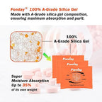 100g x 10 Packs Fonday Rechargeable Silica Gel Desiccant Packets Fast Reactivate Desiccant Bags Moisture Absorbers for Storage Bins, Suitcase, Safe, 3D Filaments, Electronics