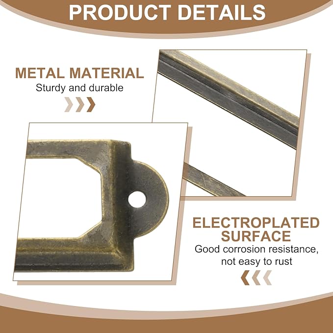 PATIKIL 83x32.5mm Metal Label Holders, 30 PCS Label Name Card Tag Frames with Screws for Office Library File Cabinets Shelves Wood Drawers Fabric Bins, Bronze